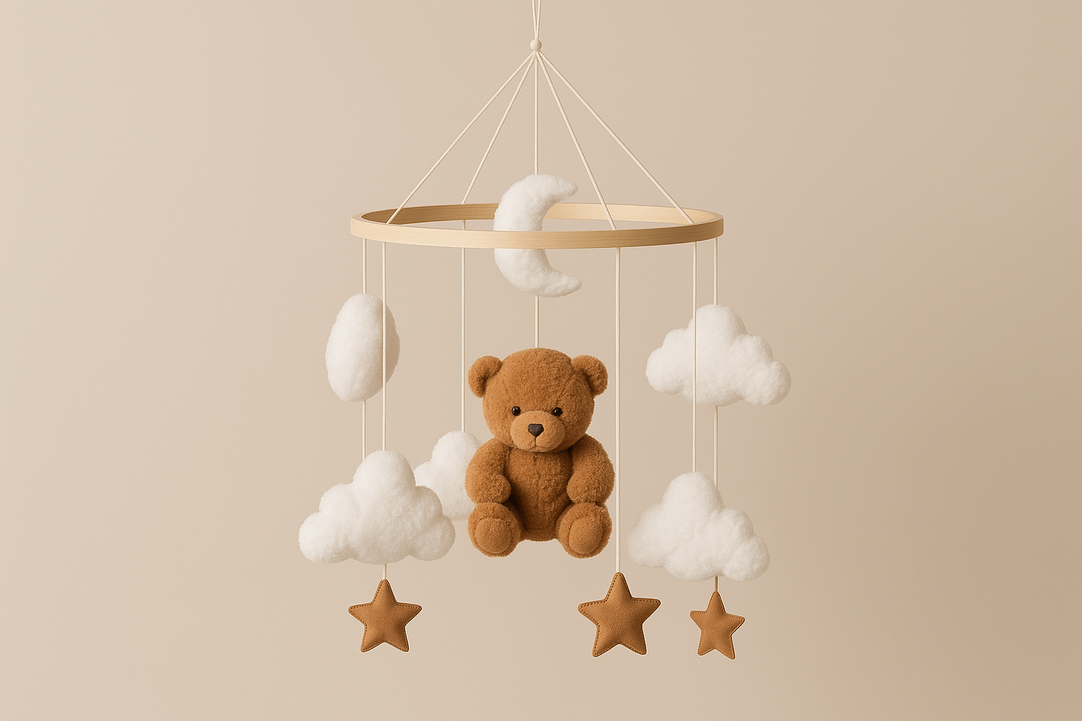 Mobile bebe|Ourson Brun - mon bébé rêveur