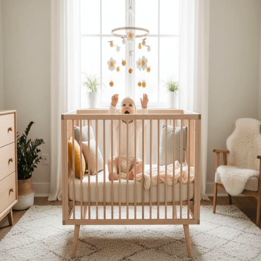 Mobile pour berceau abeilles fleurs avec bébé 