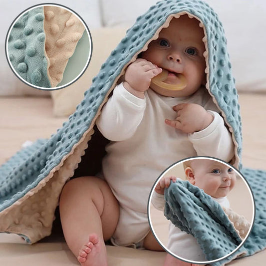 nos couverture bébé bleu doux et confortable