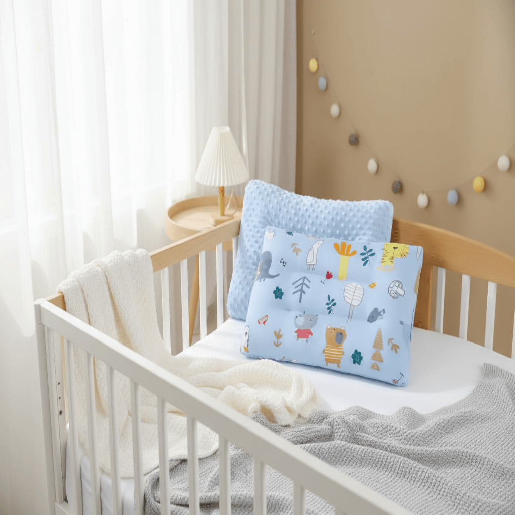 Oreiller bébé doux dans lit bébé 