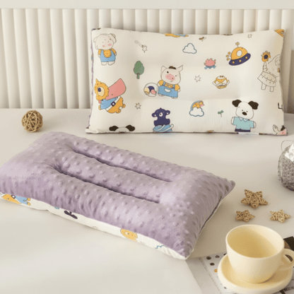Oreiller bébé mauve haricot ergonomique 