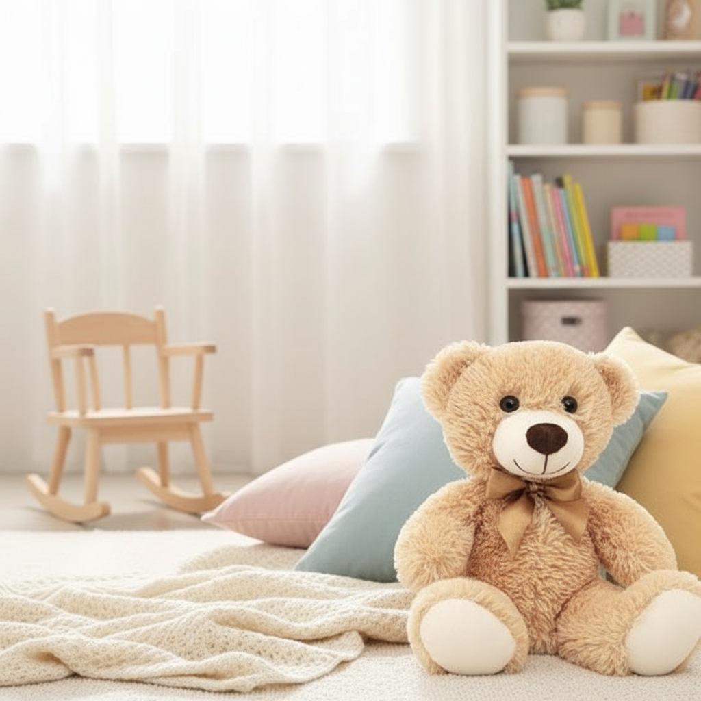 Ours en peluche dans une chambre chaleureuse