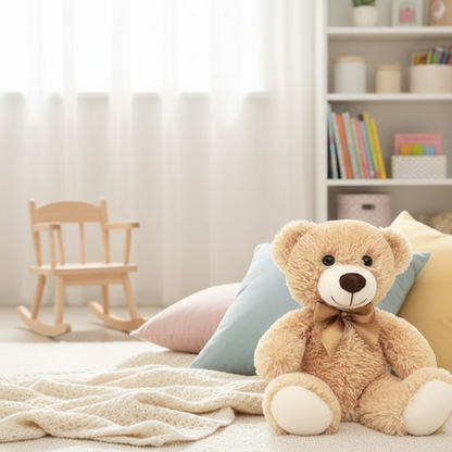 Ours en peluche dans une chambre chaleureuse