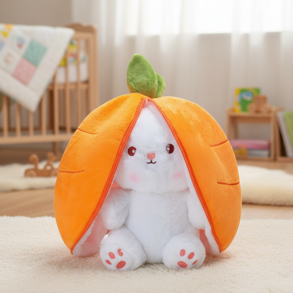 Peluche lapin carotte orange adorable