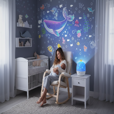 PROJECTEUR OCEAN AVEC MOTIF BALEINE ET POISSON