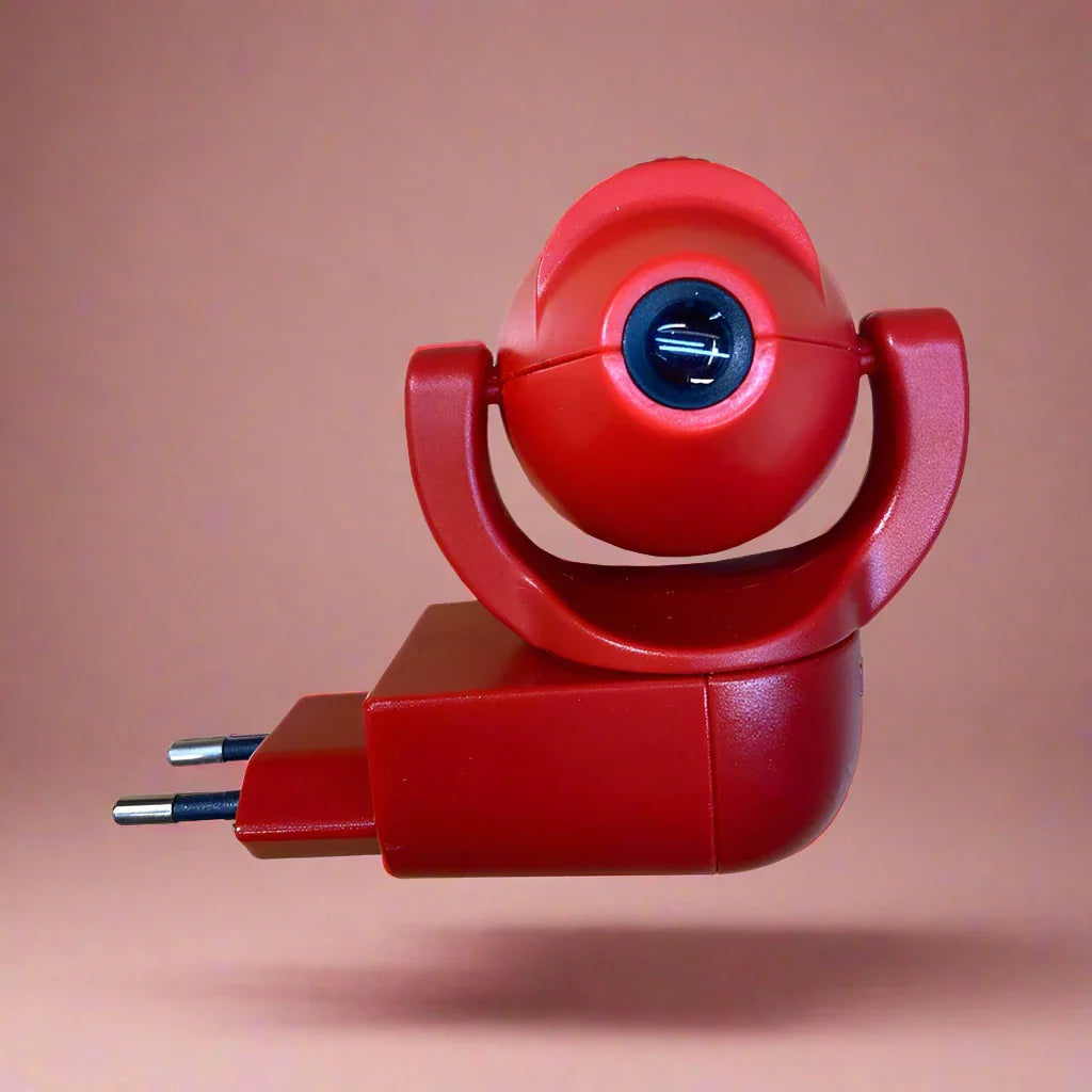 projecteur rouge avec image chaleureuse 