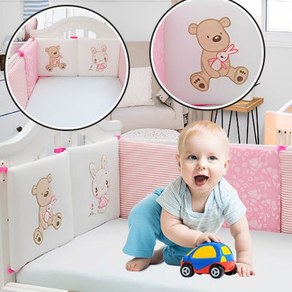 Tour de lit avec motif ours et lapin 