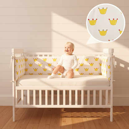 Tour de lit bébé couronnes - Détail du motif