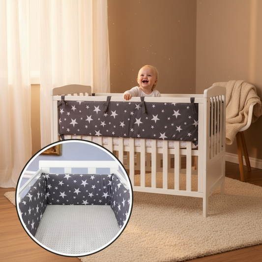 Tour de lit bébé étoiles - Ambiance chaleureuse avec bébé