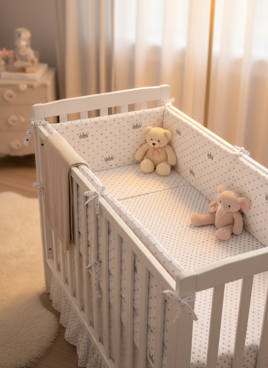 Tour de lit blanc couronne - ambiance luxueuse