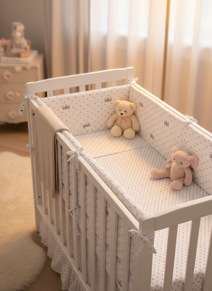 Tour de lit blanc couronne - ambiance luxueuse