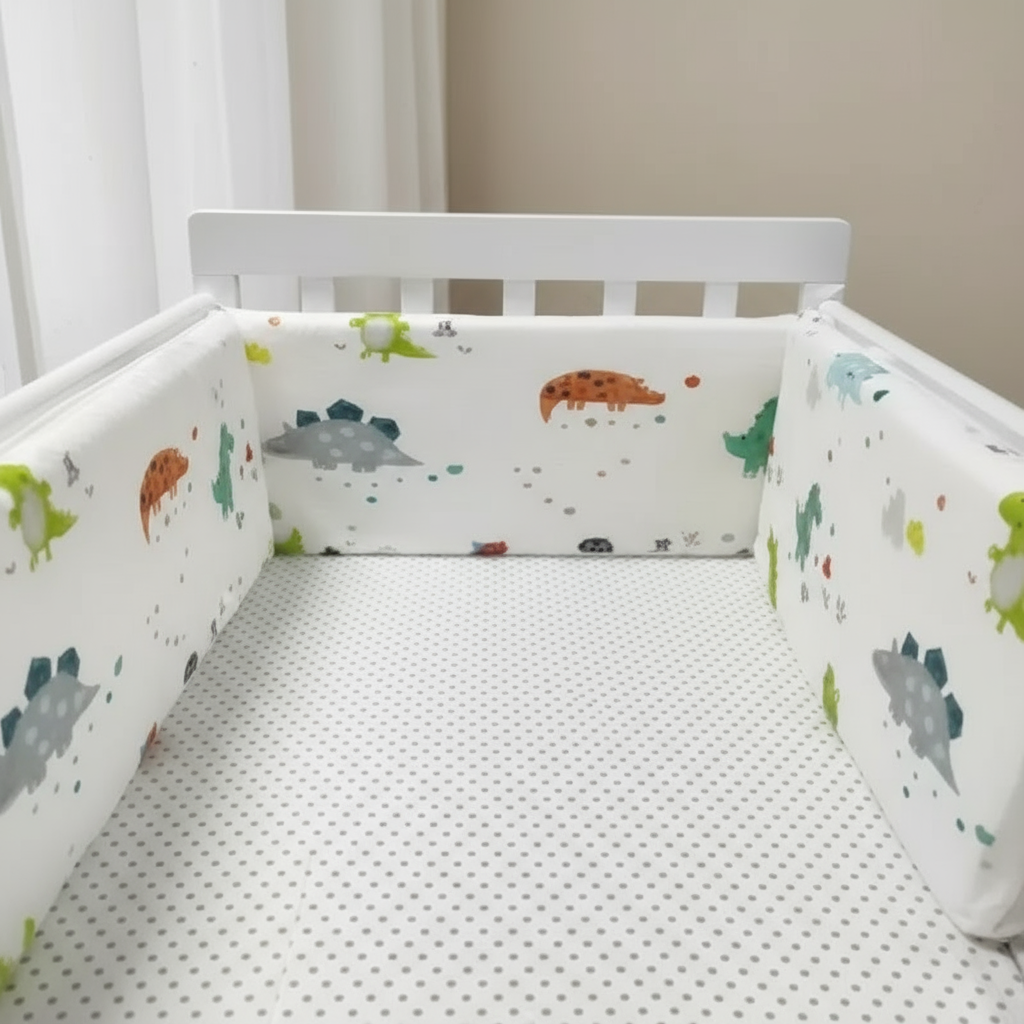 Tour de lit dinosaures rouge