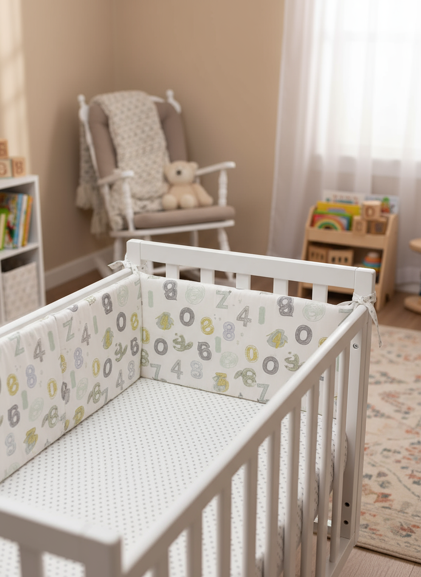 Tour de lit nombres pastels
