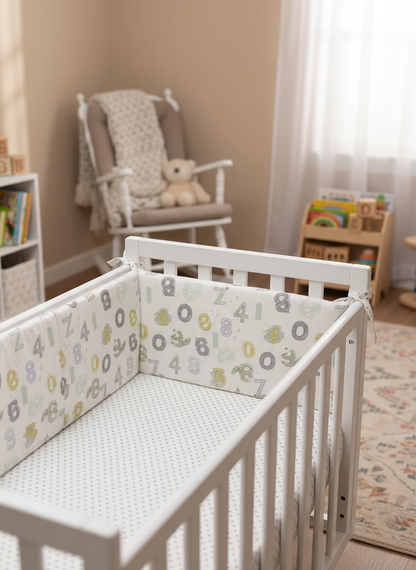 Tour de lit nombres pastels