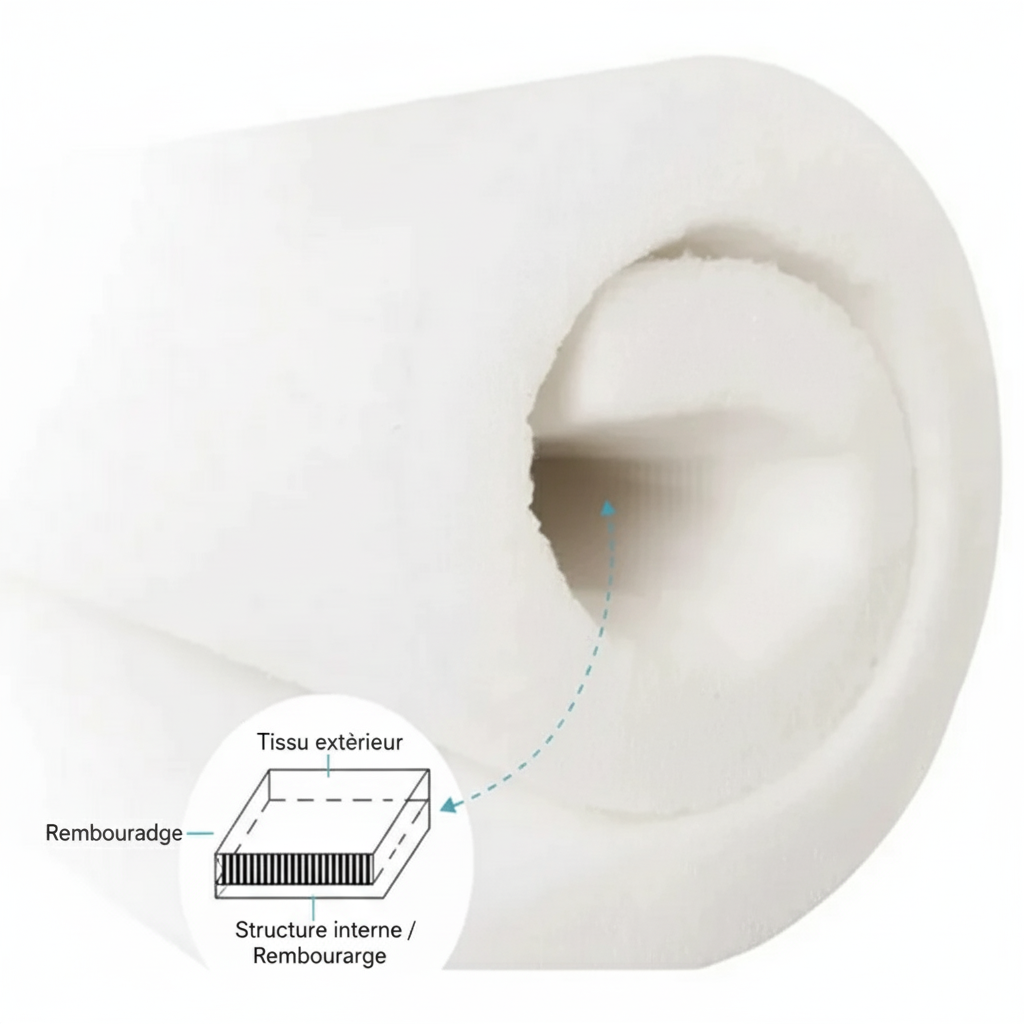 Tour lit bébé - Détail structure et rembourrage 