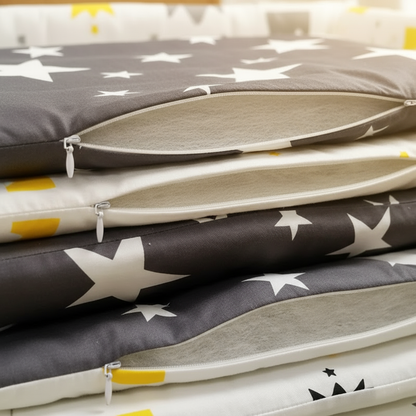 Tours de lit avec zipper visible - détail