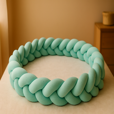 Tresse de lit bébé/ Turquoise