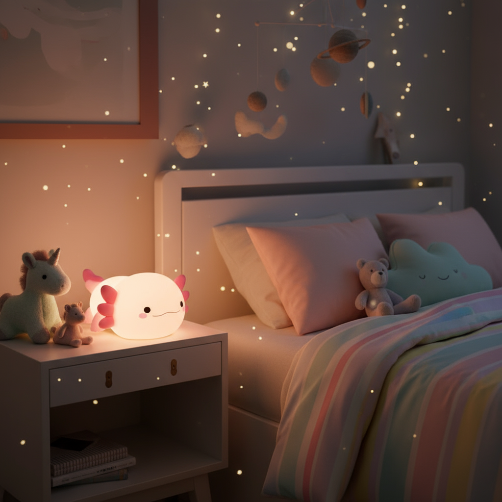 Veilleuse axolotl dans un nouveau décor