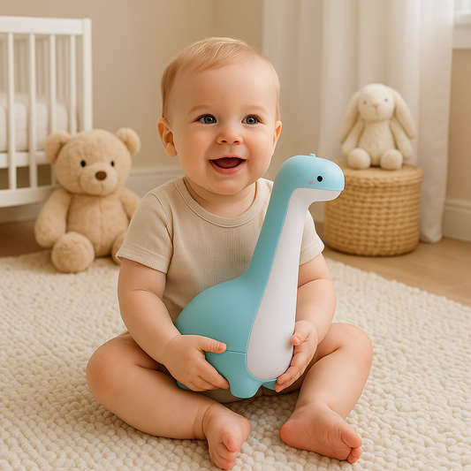 Veilleuse bébé heureux avec dinosaure 