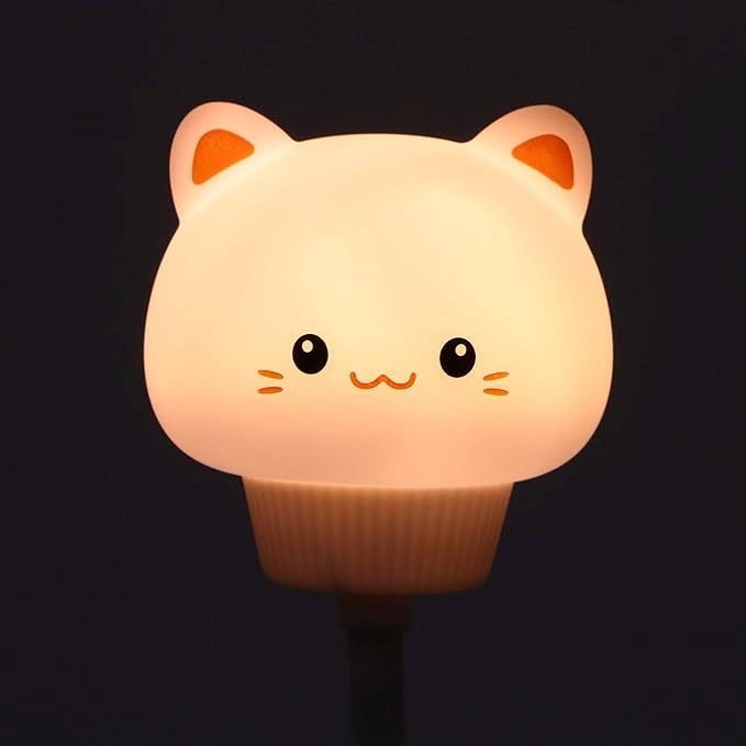 Veilleuse bébé motif chat souriant 