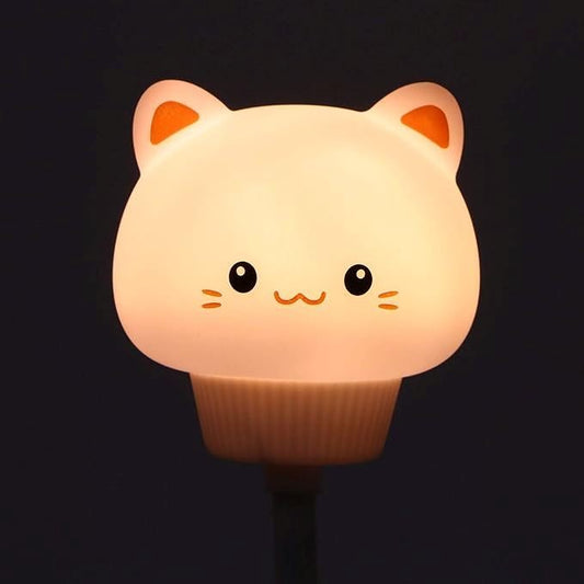 Veilleuse bébé motif chat souriant 