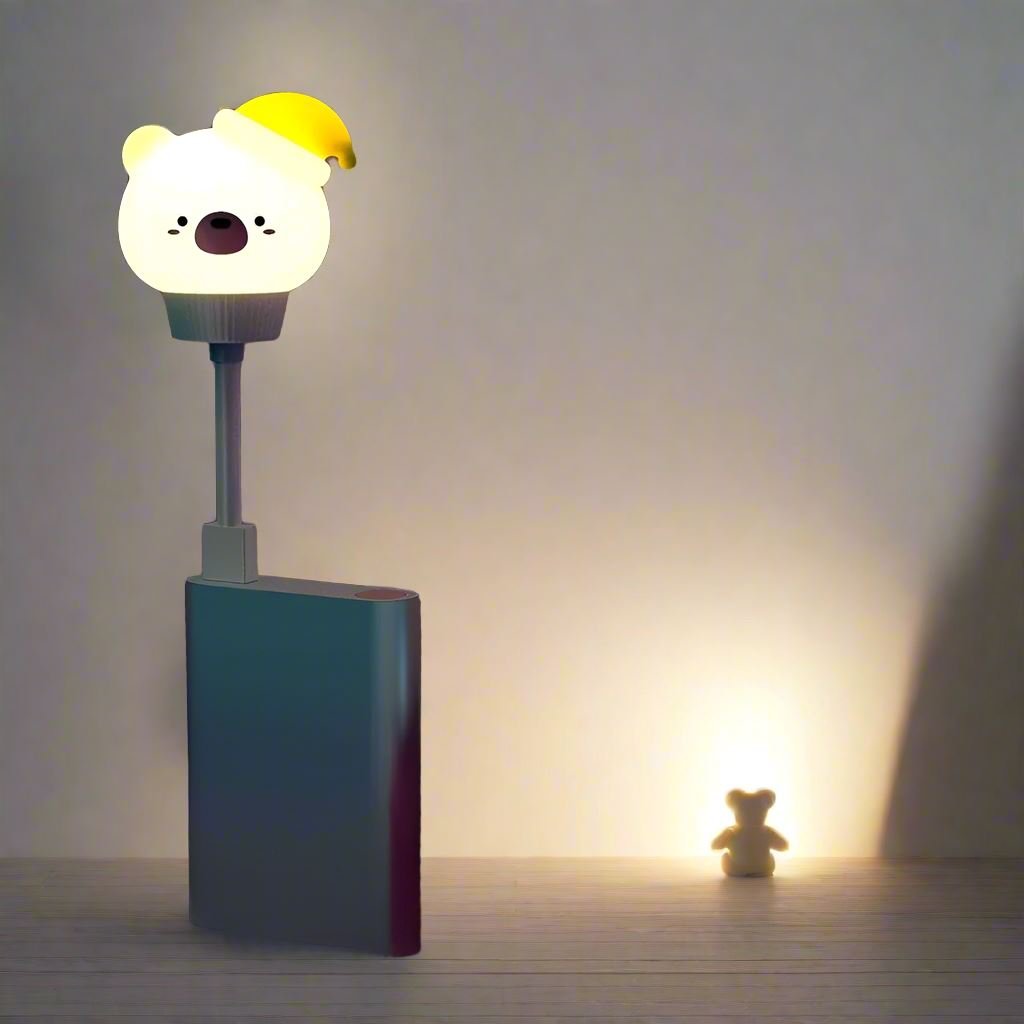 Veilleuse bébé ourson avec cube chargeur 