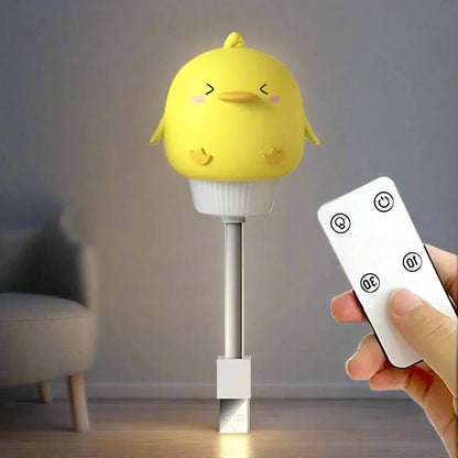 Veilleuse bébé poussin jaune avec télécommande 