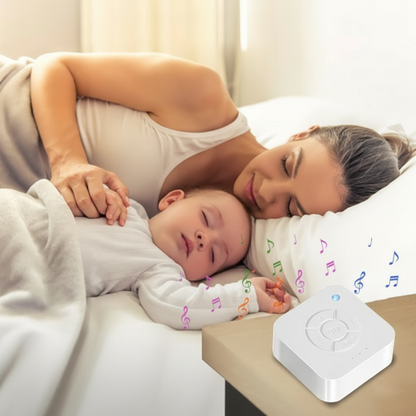 Veilleuse bruit blanc avec maman et bébé endormi