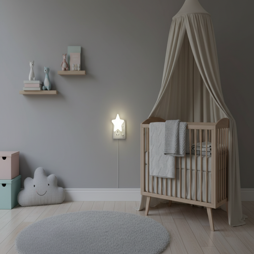 Veilleuse étoile dans chambre pour bébé