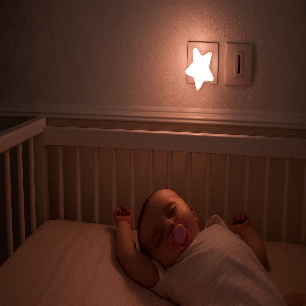 Veilleuse Etoile - StarGlowLED™ - Rose avec bébé