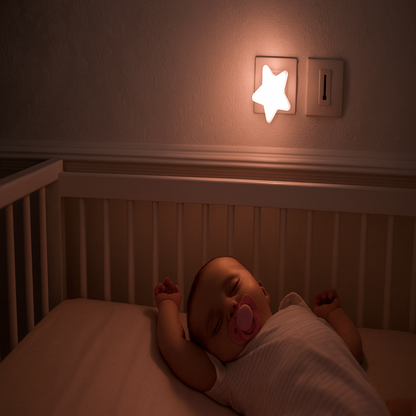 Veilleuse Etoile - StarGlowLED™ - Rose avec bébé