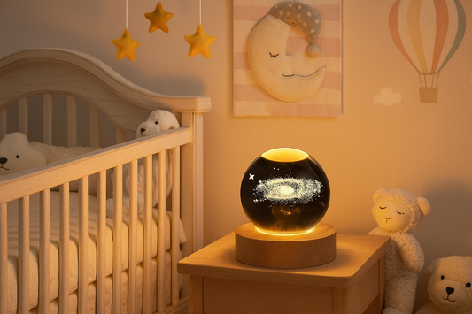 Veilleuse galaxie dans chambre bébé