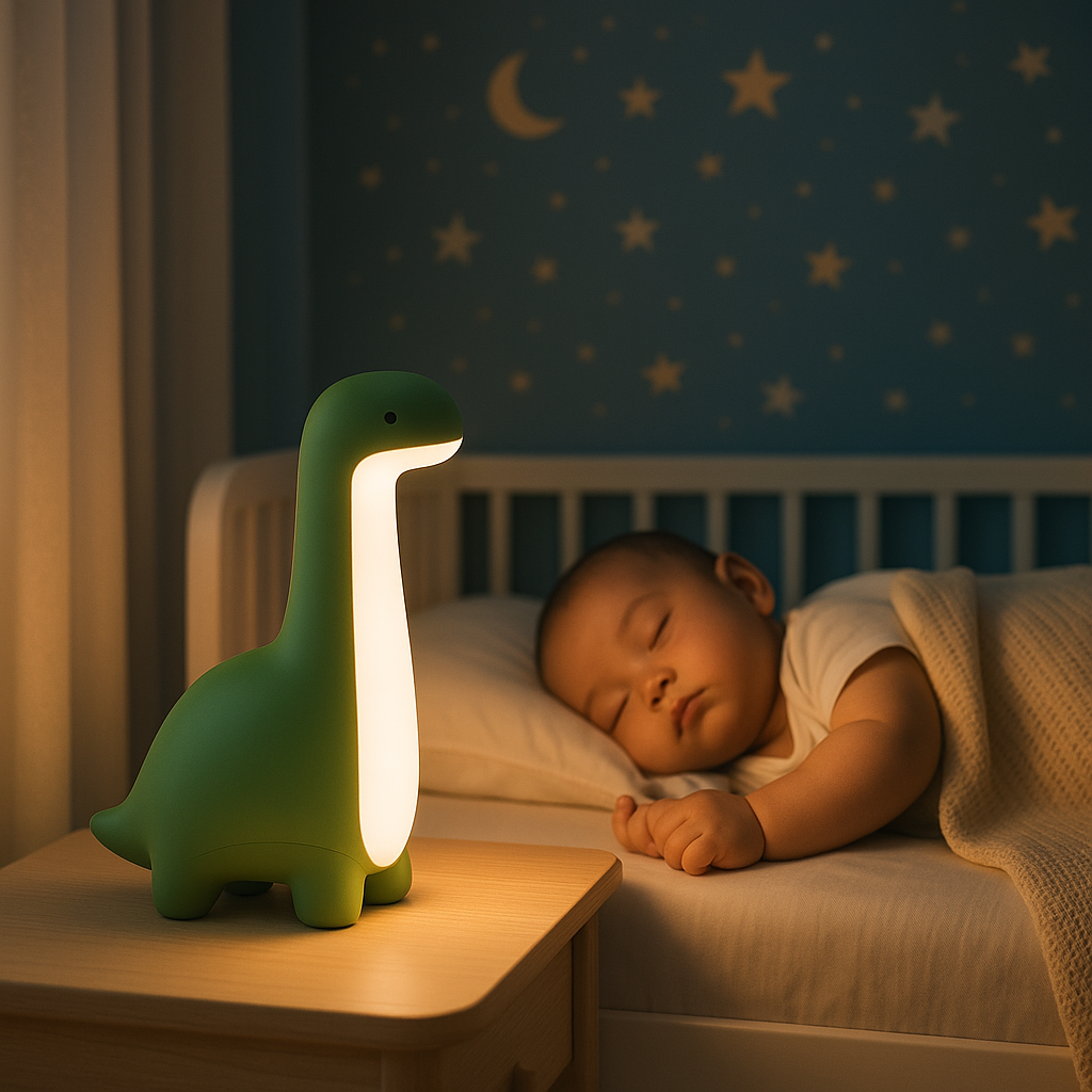 veilleuse pour bébé en forme dinosaure 